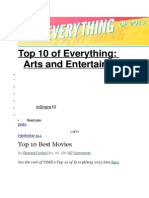 Top 10 of Everything: Arts and Entertainment