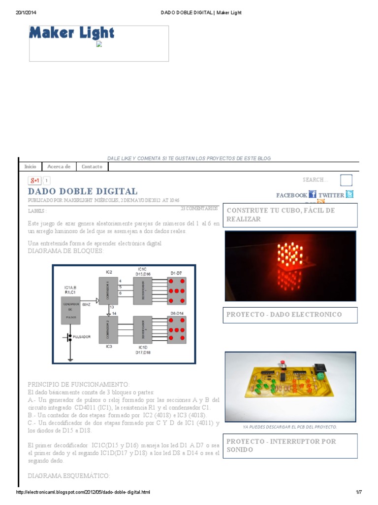 Dado Doble Digital Maker Light Diodo Emisor De Luz Transistor De Union Bipolar scribd