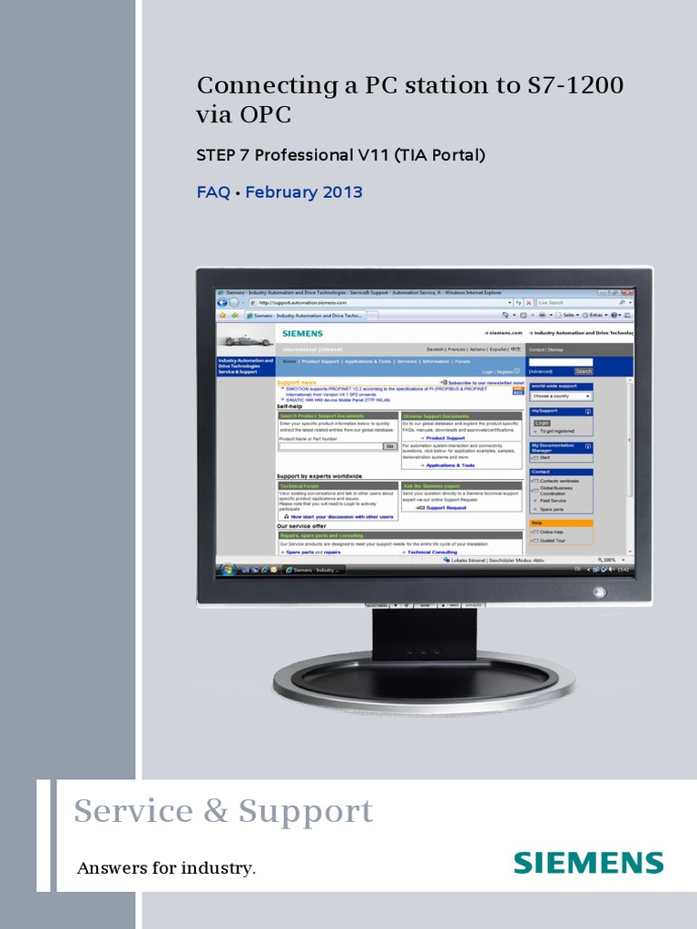 Service & Support: Connecting A PC Station To S7-1200 Via OPC | PDF ...