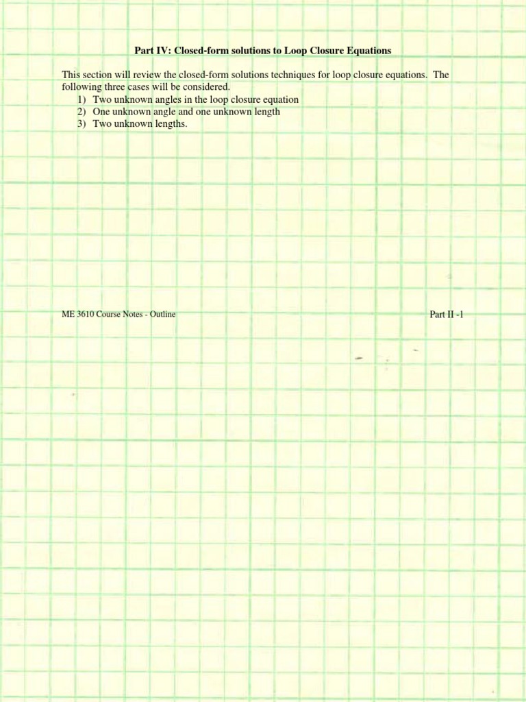 Loop Closure Equations Solutions Guide | PDF | Equations ...