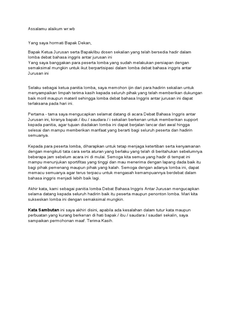 Contoh Sambutan Doc
