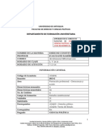 Programa de Curso. Derecho Contitucional