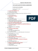 26 Sentences of Languages Functions & Responses: Choose The Answer That Most Closely Answers Each Question