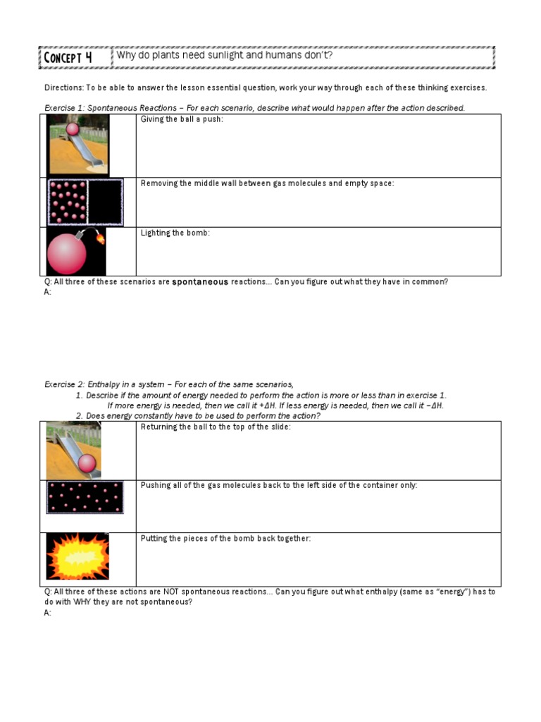 Understanding Spontaneous Reactions and Energy | PDF | Teaching Methods ...