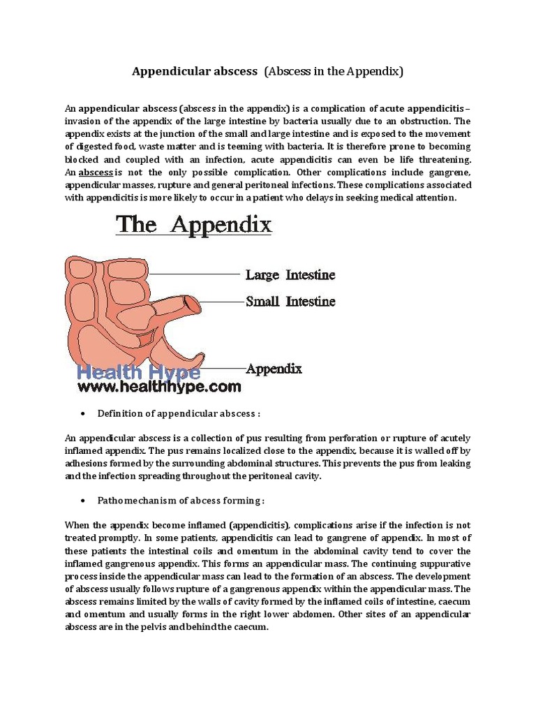 Abscess in the Appendix Gastroenterology Rtt