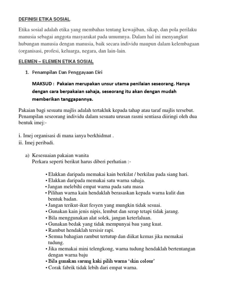 Kemahiran Etika Sosial Pdf