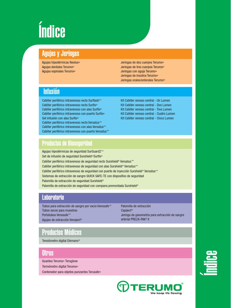 Terumo Catalogo Es PDF Terapia intravenosa Inyección (medicina)