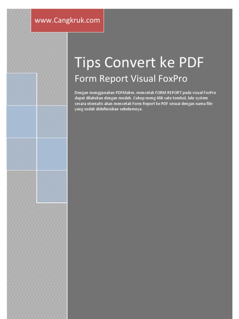 Tips Form Report Visual FoxPro Ke PDF | PDF