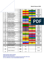 HERO HOCKEY INDIA LEAGUE 2014 FIXTURES