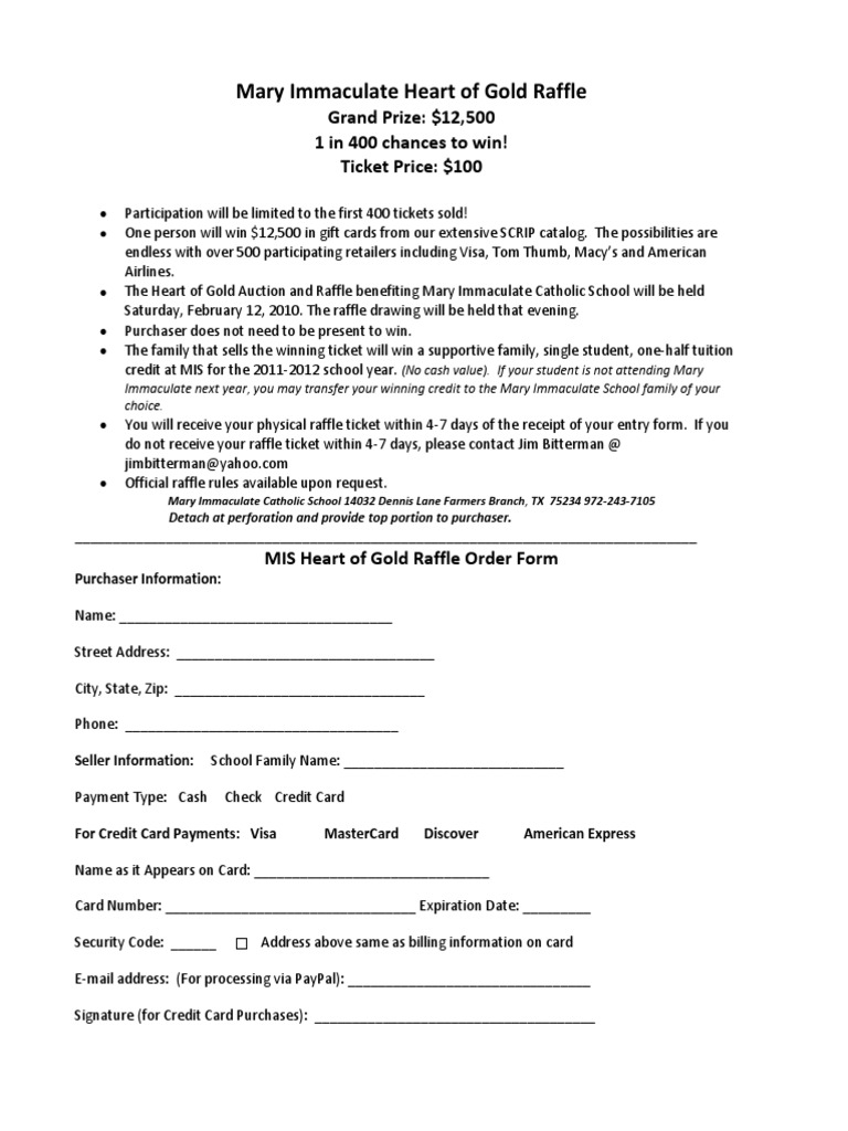 Heart of Gold Raffle Details | PDF | Visa Inc. | Credit Card