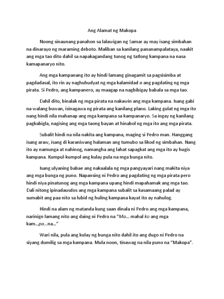 Ang Alamat Ng Makopa