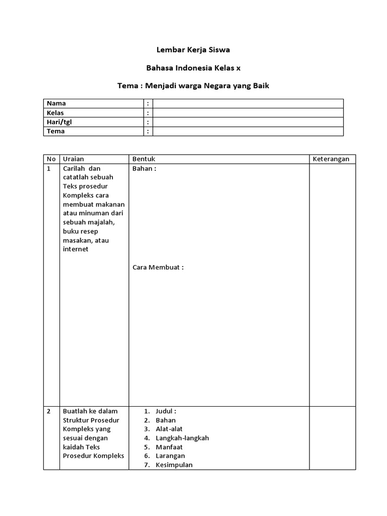 Contoh Teks Prosedur Kompleks Membuat Makanan - Aneka Macam Contoh