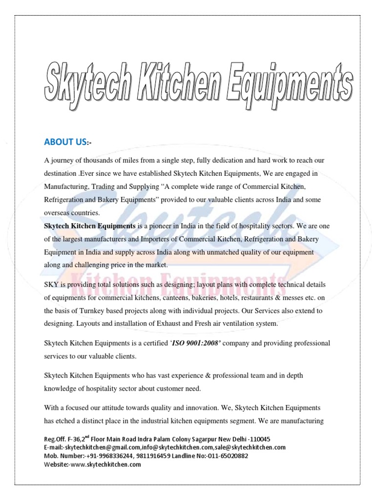 Commercial Kitchen Equipments | PDF | Kitchen | Refrigerator