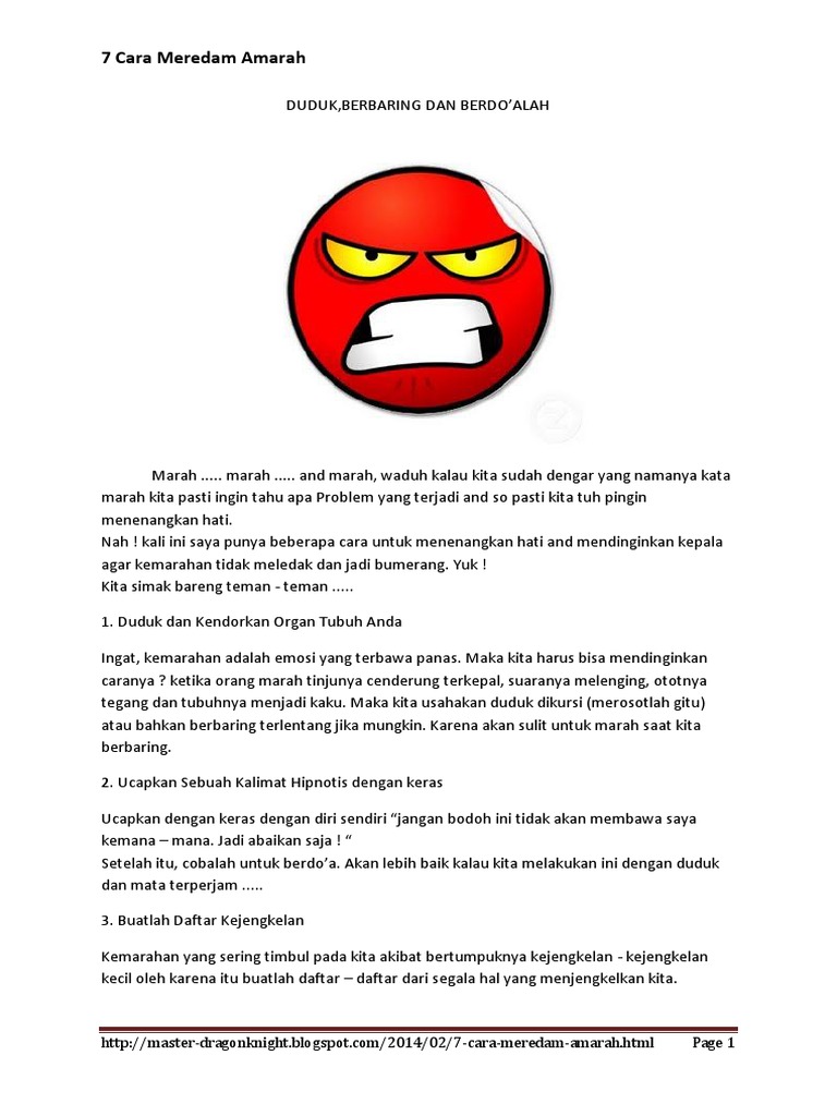 7 Cara Meredam Amarah Pdf