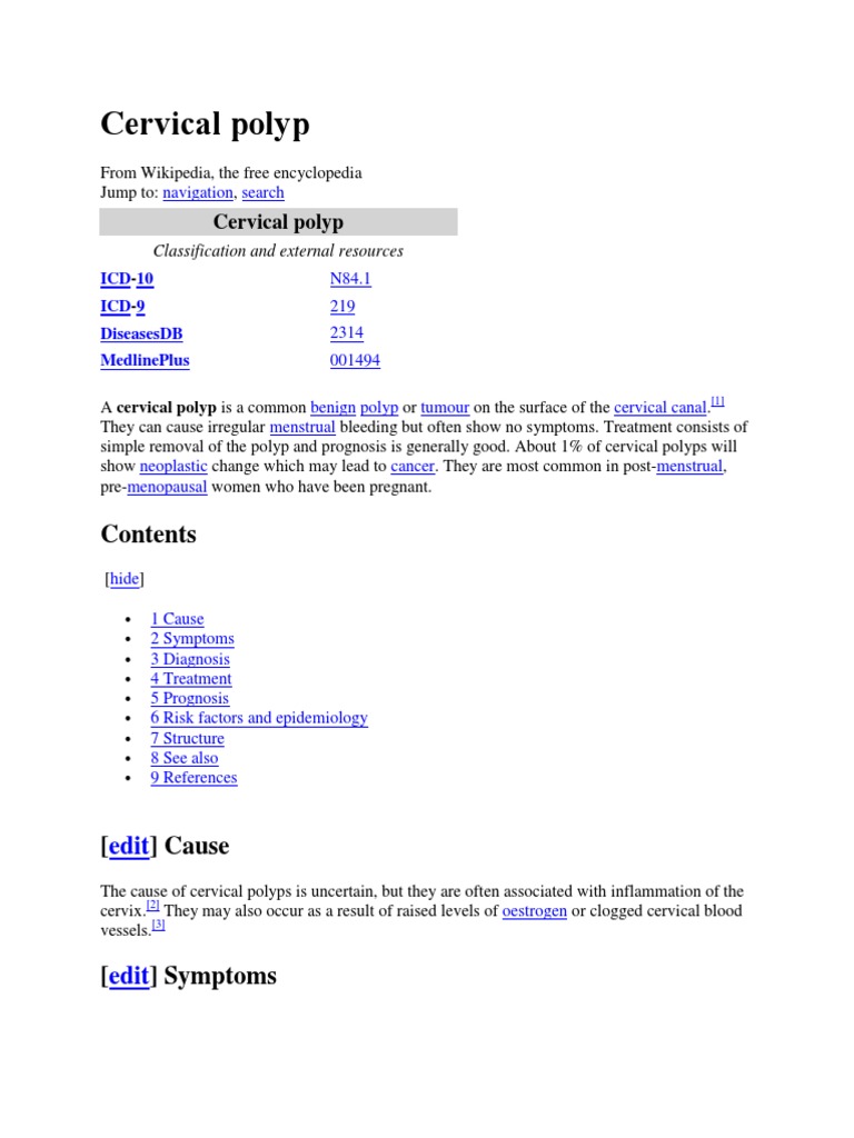 Cervical Polyp PDF Gynaecology Medicine