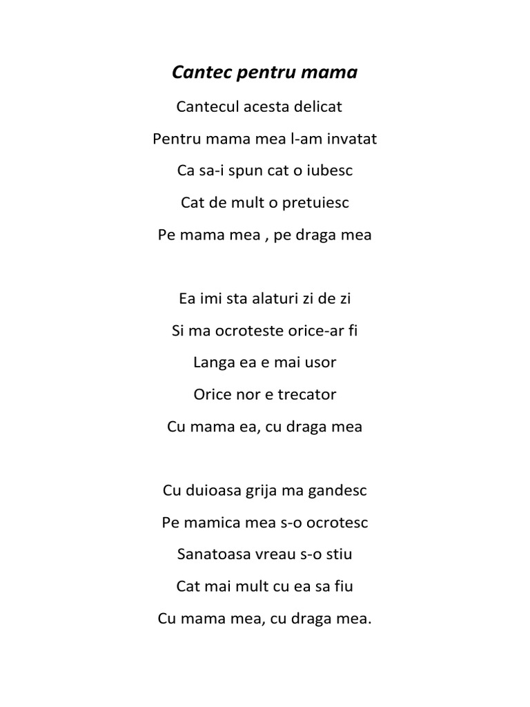 Cantec Pentru Mama