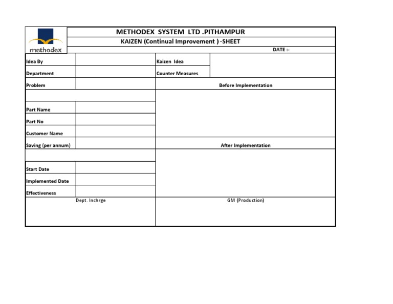 Kaizen Implementation Tracking Sheet | PDF | Computers