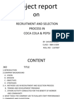 Project Report: Recruitment and Selection Process in Coca Cola & Pepsi