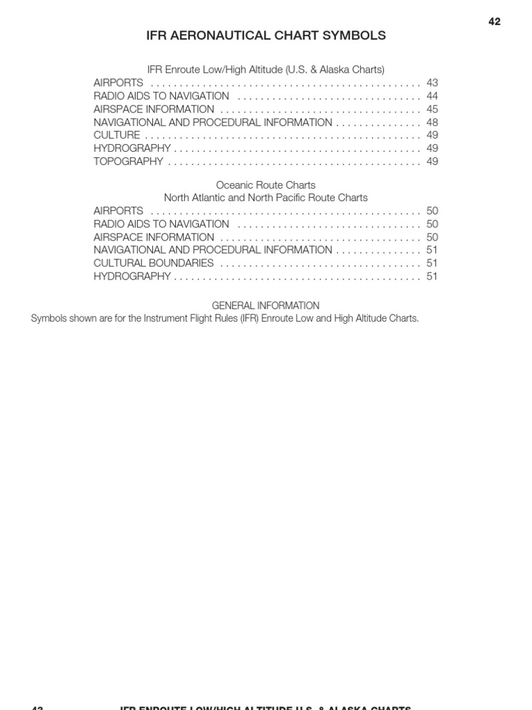 IFR Enroute Chart Symbols Instrument Flight Rules Airport