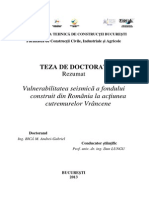 Bica Andrei-Gabriel - Rezumat Doctorat Cutremure