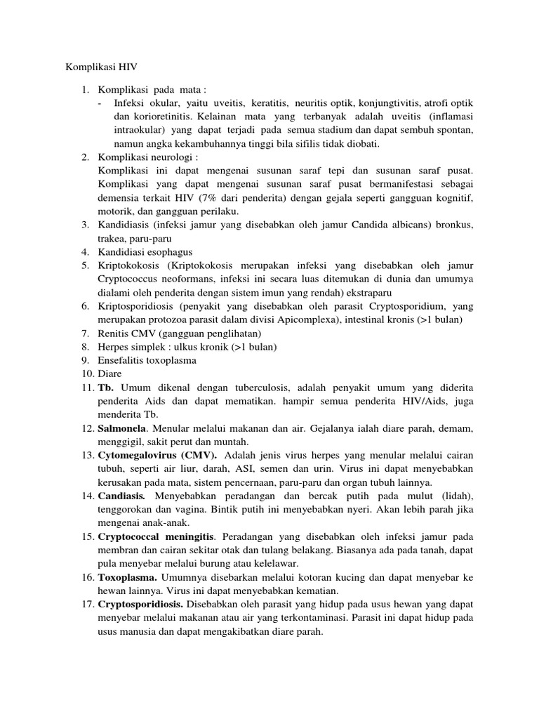 Komplikasi HIV | PDF