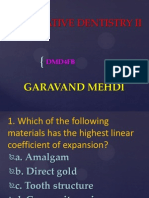 Restorative Dentistry Ii: Garavand Mehdi