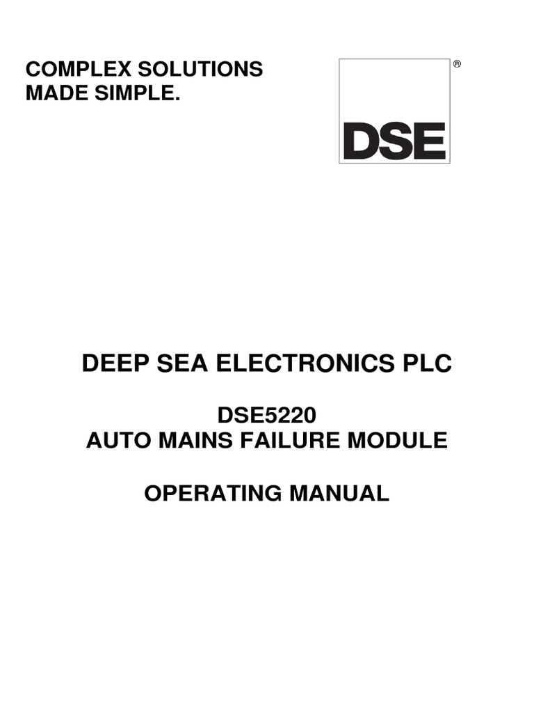 Operation Manual Dse 5220 | Mains Electricity | Instrumentation