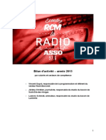 Bilan D'activités 2013 - Radio Associative RCM