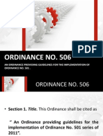 Ordinance No. 506: An Ordinance Providing Guidelines For The Implementation of Ordinance No. 501