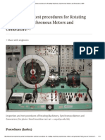 Inspection and Test Procedures for Rotating Machinery, Synchronous Motors and Generators _ EEP