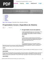 Propriedades Gerais e Específicas da Matéria - Cola da Web