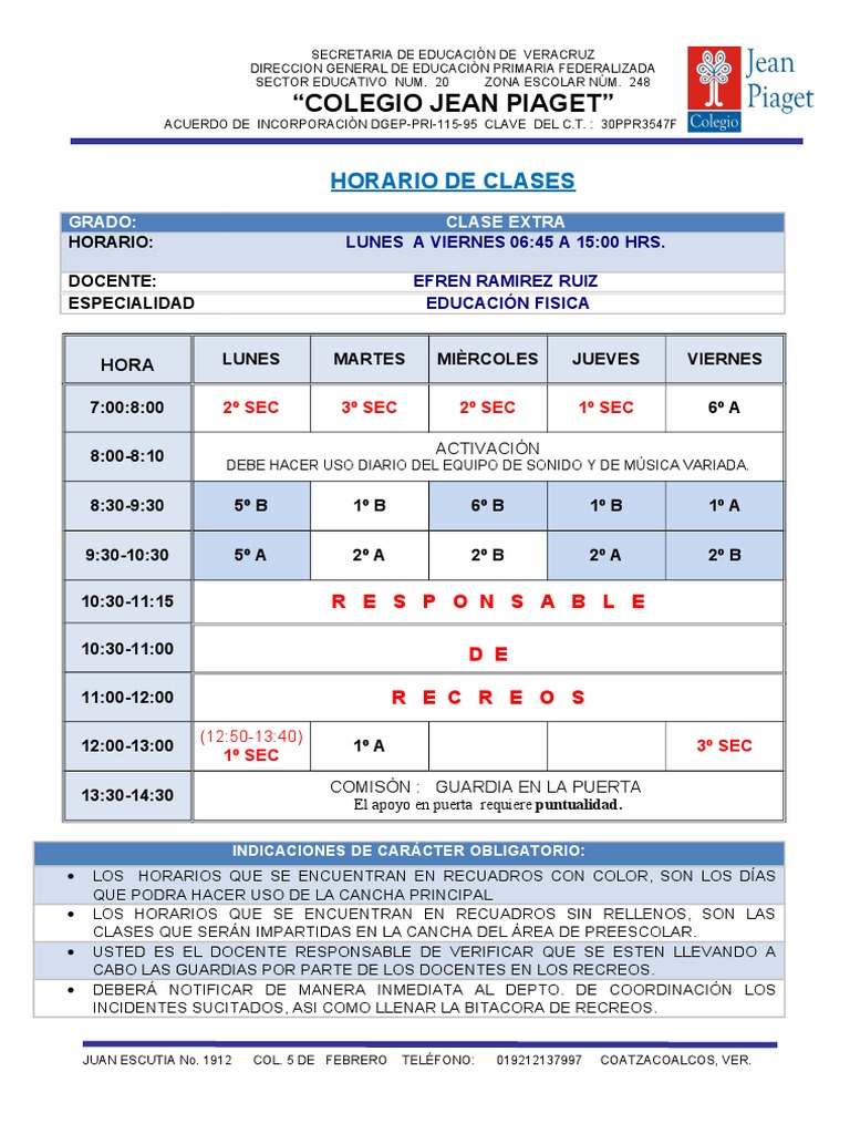 Colegio Jean Piaget Horario De Clases Musica Latinoamericana