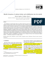 Sodium Cholate Micelle Formation & Solubilization of Organic Compounds