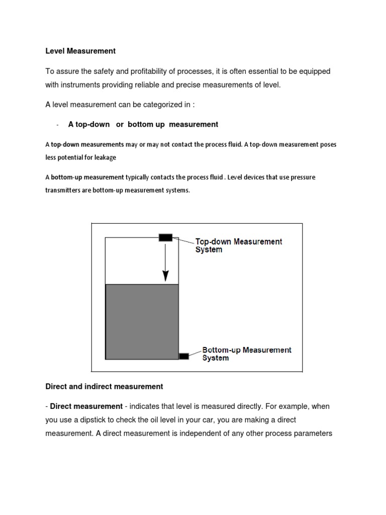 Level Measurement Techniques Explained | PDF