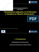 Geomecánica Aplicada A La Perforación y Voladura en Minería Subterránea