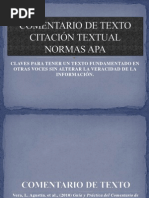 Citas Textuales y Comentario de Texto
