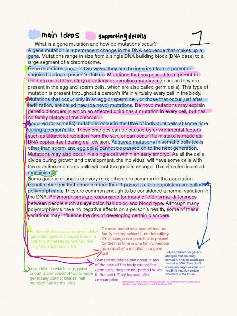 Dna Annotations | PDF | Mutation | Genetic Disorder