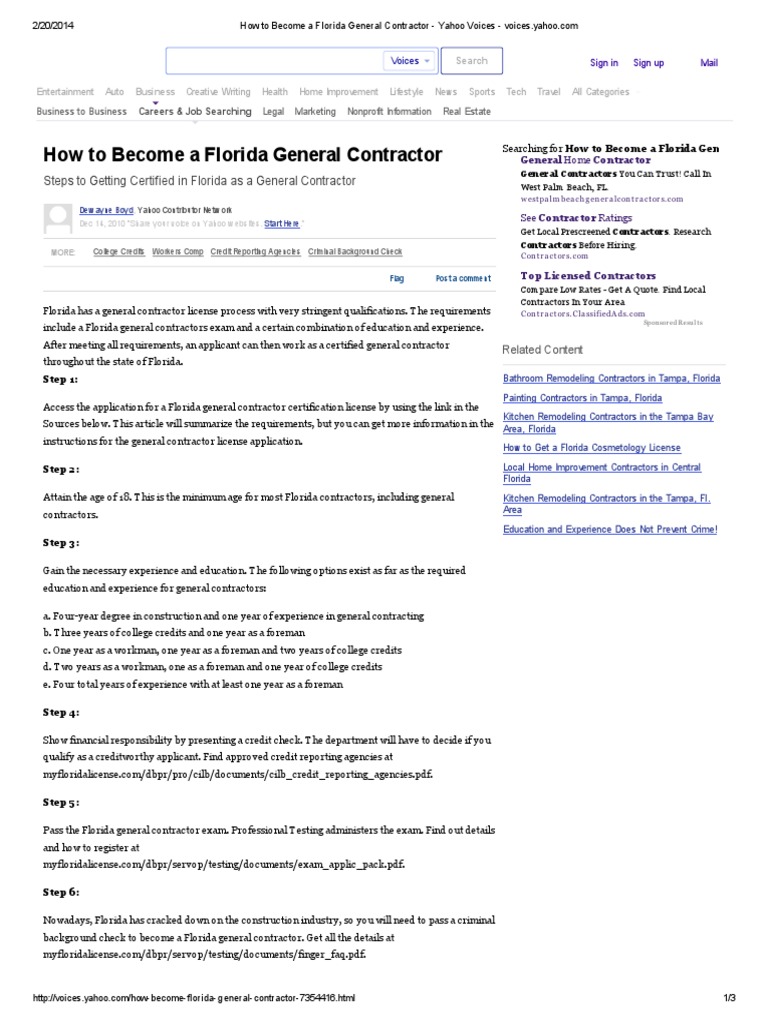How To Become A Florida General Contractor | PDF | General Contractor ...
