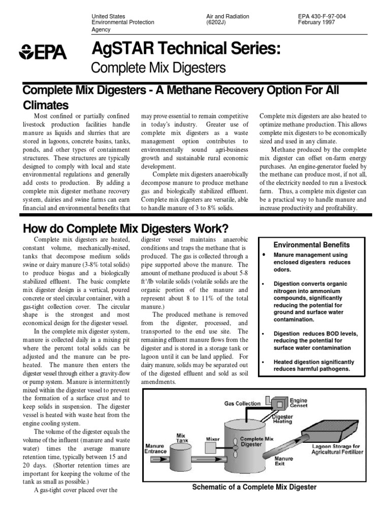 Complete Mix Digester Overview | PDF | Anaerobic Digestion | Biogas