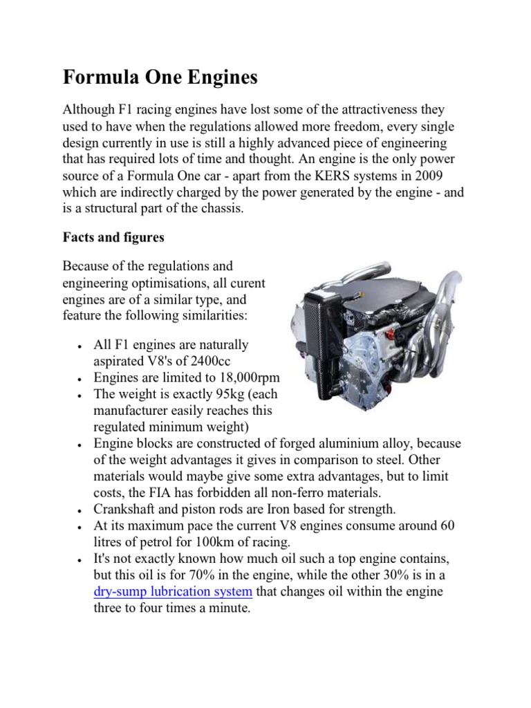 F1 Engines | PDF