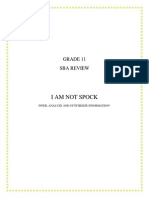 I Am Not Spock: Grade 11 Sba Review