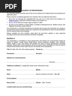 Application For The Position of Administrator