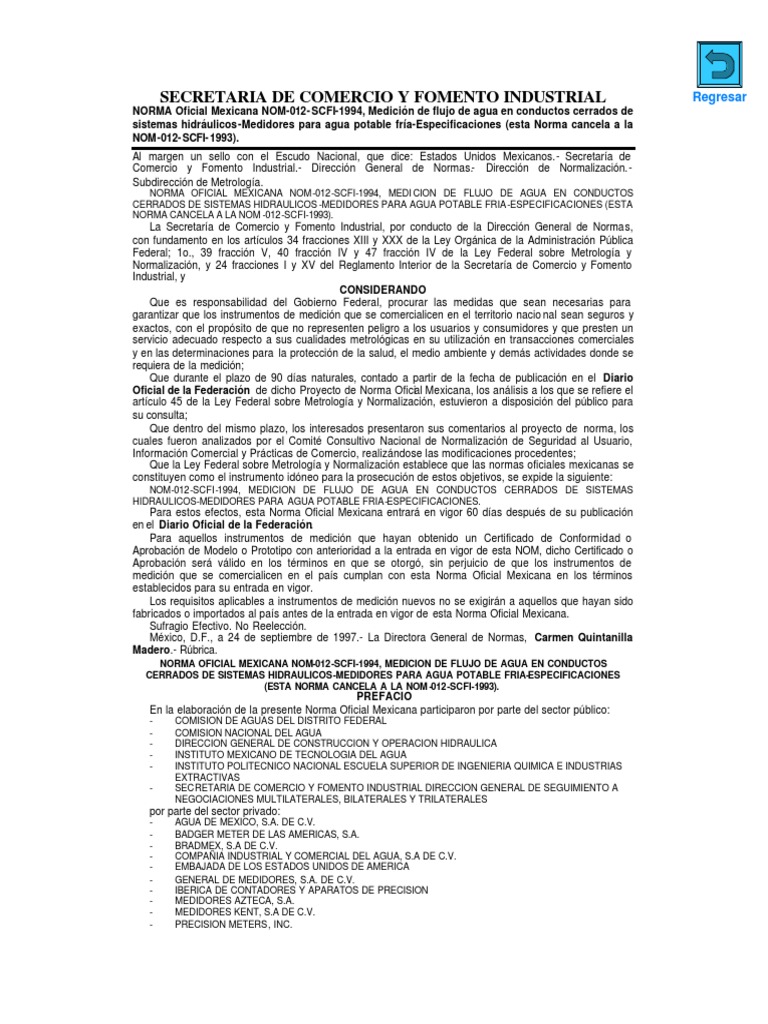 NOM012SCFI1994 (1) Volume Water