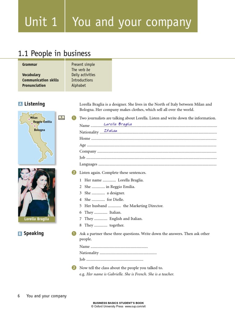 Unit 1 You and Your Company: 1.1 People in Business | PDF
