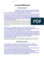 Annotated Bibliography: Primary Sources