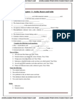 Chapter 5: Acids, Bases and Salts: Fill in The Blanks