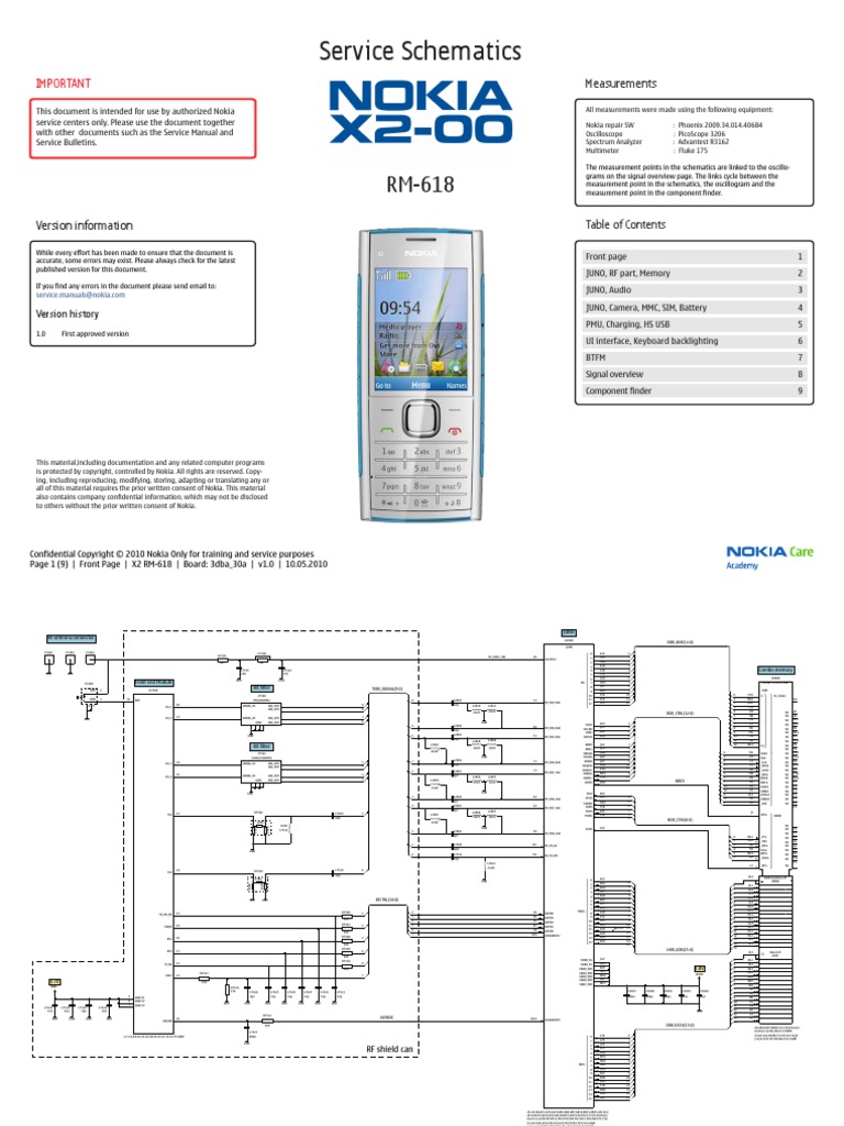 Nokia x2-00 Rm-618 Service Schematics v1.0 | PDF | Electronics ...