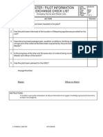 Master / Pilot Information Exchange Check List: Company Forms and Check Lists