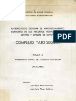 Anteproyecto Tajo-Segura 1967 Tomoii Memoria