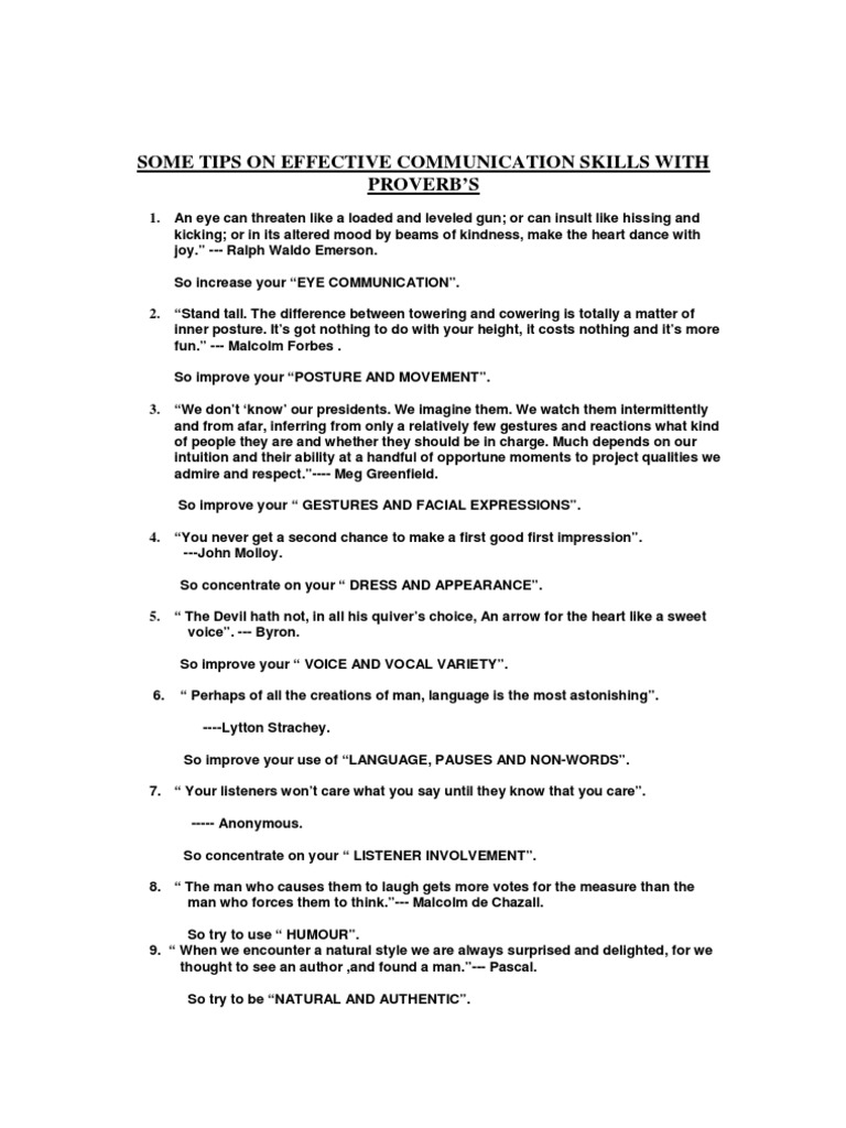 Effective Communication Skills Tips | PDF